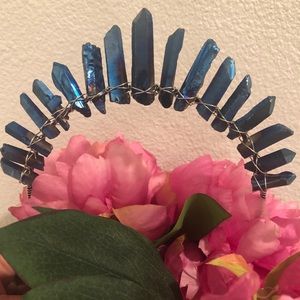 BRAND NEW CRYSTAL CROWN-Deep Blue headband